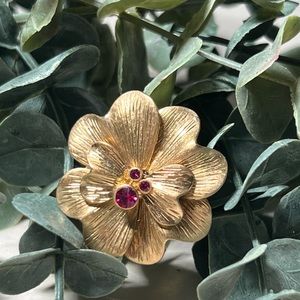 Lia Sophia Azalea Ring, Gold/Pink, sz 6